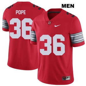 Men's NCAA Ohio State Buckeyes K'Vaughan Pope #36 College Stitched 2018 Spring Game Authentic Nike Red Football Jersey XD20I46RS